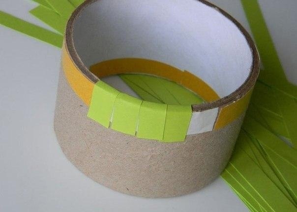 Шкатулка, корзинка из бобины от скотча - 4