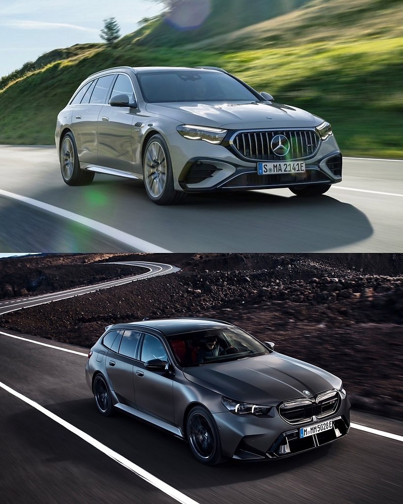 1- Mercedes-Benz E53 AMG Hybrid Estate.2- BMW M5 Touring - 3