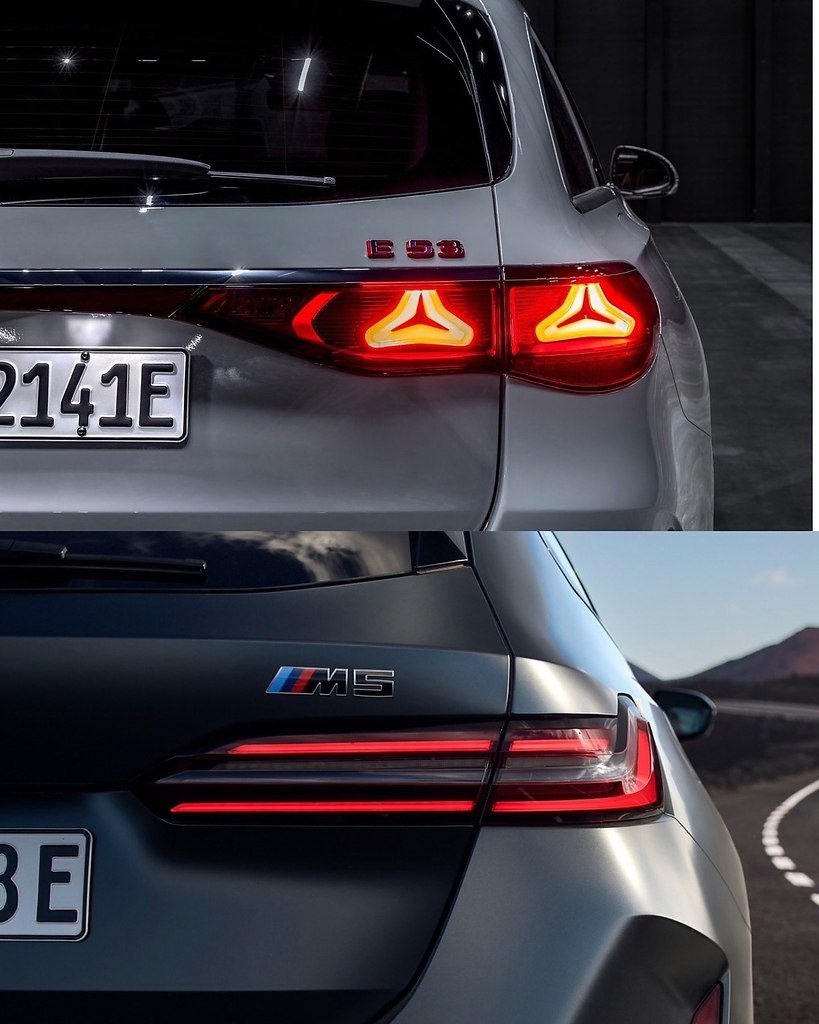 1- Mercedes-Benz E53 AMG Hybrid Estate.2- BMW M5 Touring - 8