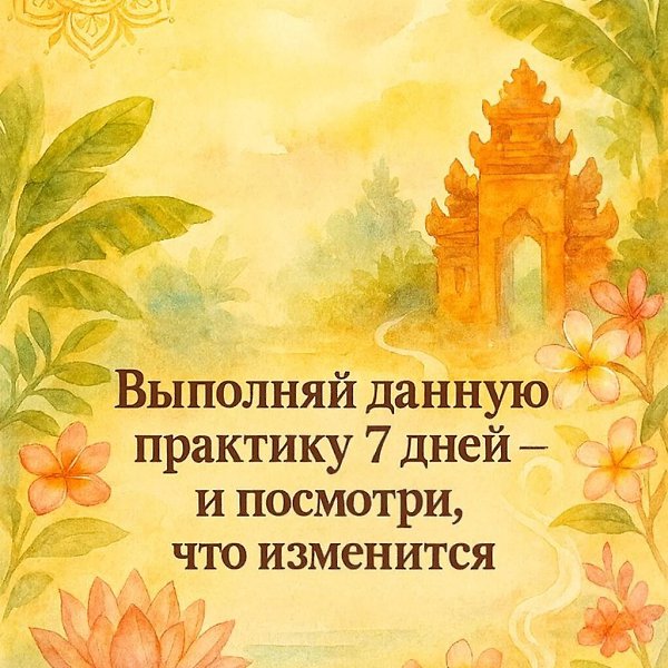Выполняй данную практику 7 дней — и посмотри, что изменится.Не верь на слово. Просто попробуй.7 дней ...