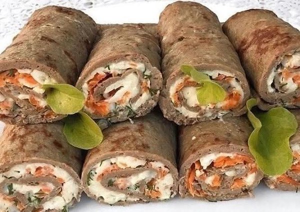 Печеночные рулетики.Пропорция теста: на каждые 200 г куриной печени добавляем 1 яйцо, 1 ст л ...